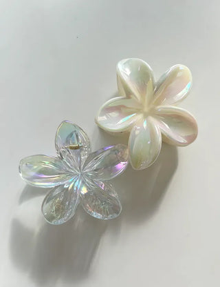 Resort flower hairpin, plaid claw clip, summer updo hairpin