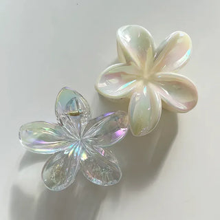 Resort flower hairpin, plaid claw clip, summer updo hairpin