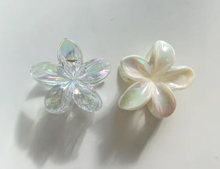 Resort flower hairpin, plaid claw clip, summer updo hairpin