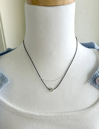 925 Silver Four-Leaf Clover String Necklace Layered Chain