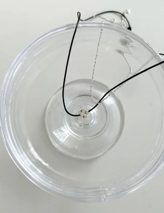 925 Silver Four-Leaf Clover String Necklace Layered Chain