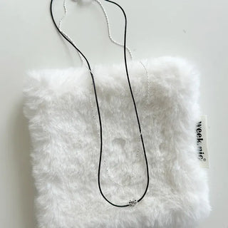 925 Silver Four-Leaf Clover String Necklace Layered Chain
