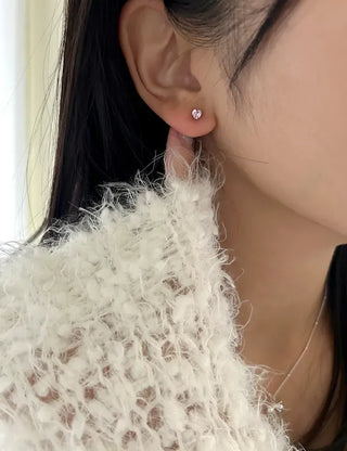 Set of 3 Surgical Steel Mini Heart Cubic Simple Earrings
