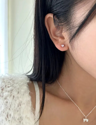 Set of 3 Surgical Steel Mini Heart Cubic Simple Earrings