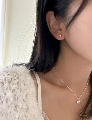 Set of 3 Surgical Steel Mini Heart Cubic Simple Earrings