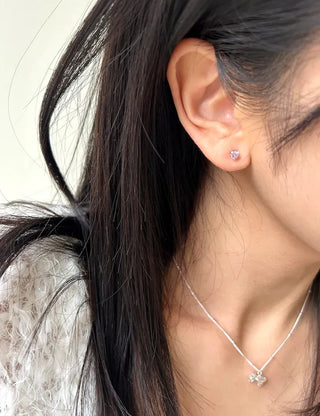 Set of 3 Surgical Steel Mini Heart Cubic Simple Earrings