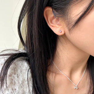 Set of 3 Surgical Steel Mini Heart Cubic Simple Earrings