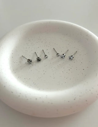 Set of 3 Surgical Steel Mini Heart Cubic Simple Earrings