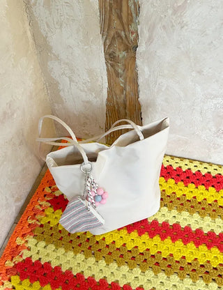 Terry Pouch Mini Striped Coin Purse Keyring