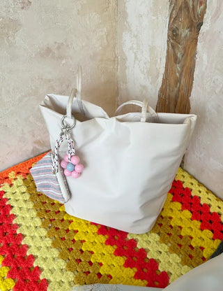 Terry Pouch Mini Striped Coin Purse Keyring