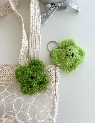 Chenille doll four-leaf clover keyring bag keyholder