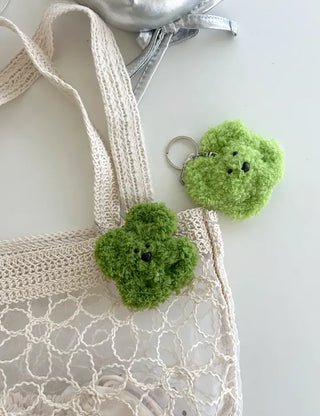 Chenille doll four-leaf clover keyring bag keyholder