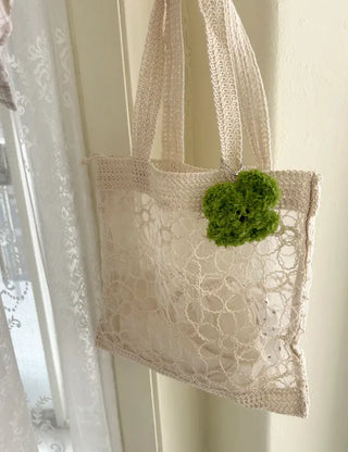 Chenille doll four-leaf clover keyring bag keyholder