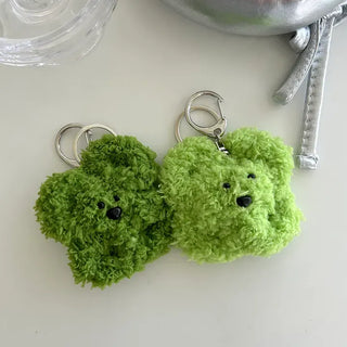 Chenille doll four-leaf clover keyring bag keyholder