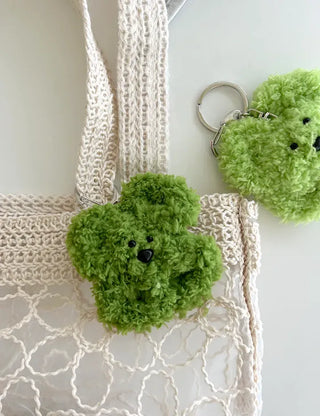 Chenille doll four-leaf clover keyring bag keyholder