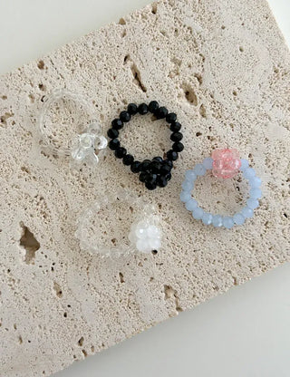 Summer Flower Ball Bead Ring Beach Look Resort Look