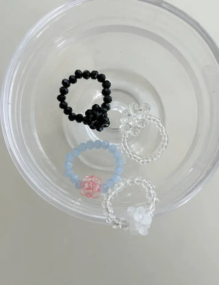 Summer Flower Ball Bead Ring Beach Look Resort Look
