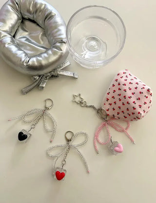 Cherry Pouch Mini Fabric Coin Purse Keyring
