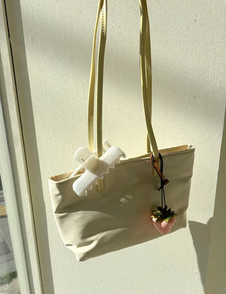 Strawberry Bag Charm Leather Keyring