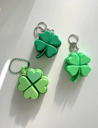 Big Four-Leaf Clover Clicker Keycap Bag Keyring Click