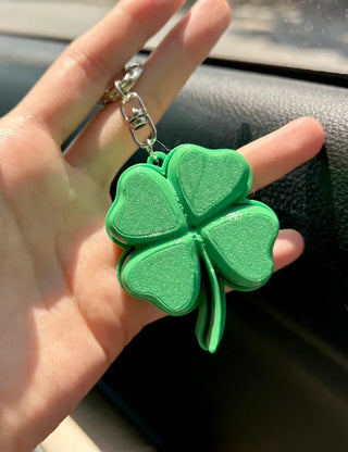 Big Four-Leaf Clover Clicker Keycap Bag Keyring Click