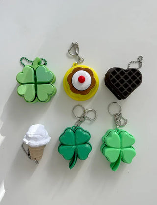 Big Four-Leaf Clover Clicker Keycap Bag Keyring Click