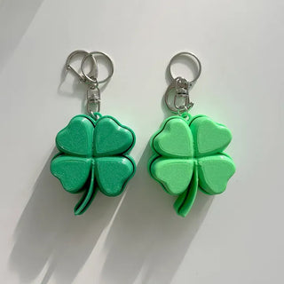 Big Four-Leaf Clover Clicker Keycap Bag Keyring Click