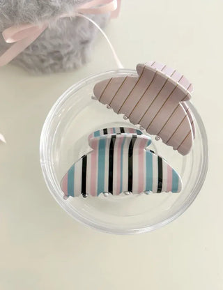 Summer Recommendation Striped Half-Up Hair Clip Mini Claw Clip