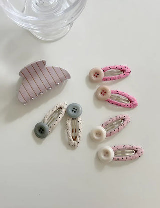 Piece Set Dot Button Hairpin Snap Pin Mini Hairpin