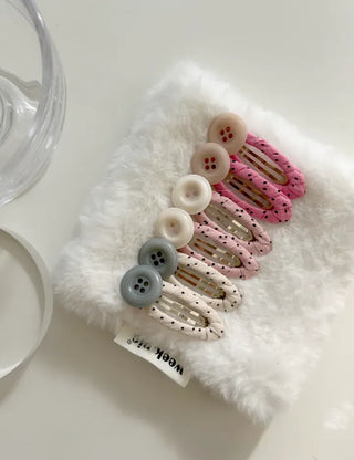 Piece Set Dot Button Hairpin Snap Pin Mini Hairpin