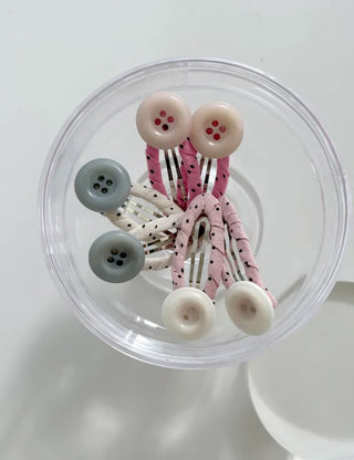 Piece Set Dot Button Hairpin Snap Pin Mini Hairpin