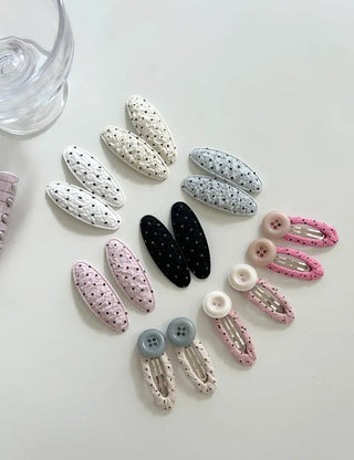 Piece Set Dot Button Hairpin Snap Pin Mini Hairpin