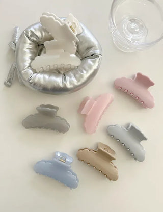Cloud hair clip half-up hairstyle medium size