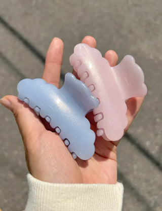 Cloud hair clip half-up hairstyle medium size