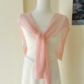 Net cardigan shawl, knit shoulder shawl, summer cover-up
