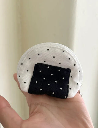 Rice ball pouch mini fabric coin purse keyring