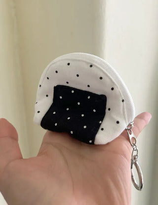 Rice ball pouch mini fabric coin purse keyring