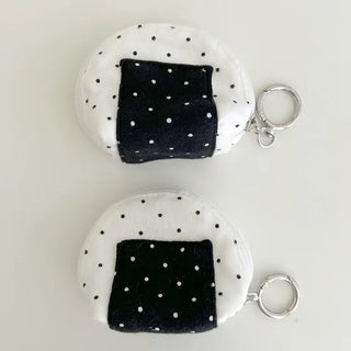 Rice ball pouch mini fabric coin purse keyring