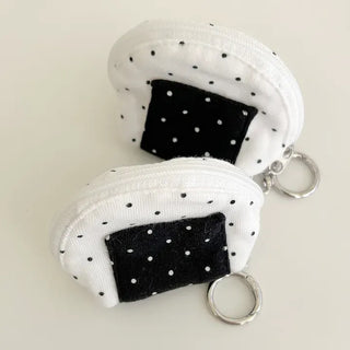 Rice ball pouch mini fabric coin purse keyring