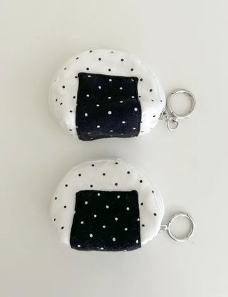 Rice ball pouch mini fabric coin purse keyring