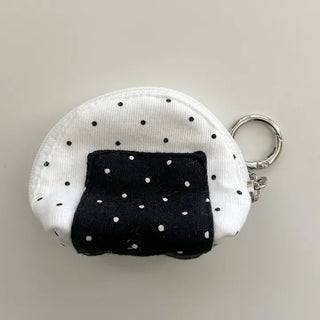 Rice ball pouch mini fabric coin purse keyring