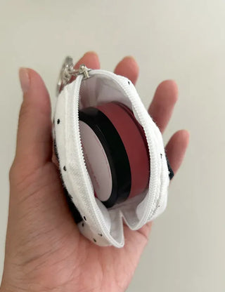 Rice ball pouch mini fabric coin purse keyring