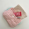 Check Card Wallet Mini Pouch Quilted Pocket Zipper
