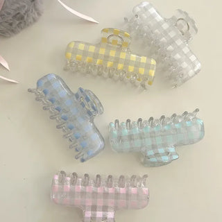 Clip check hair clip transparent large updo