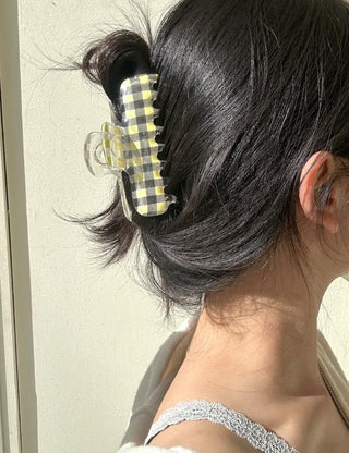 Clip check hair clip transparent large updo