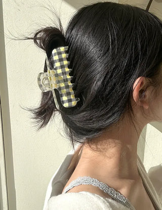 Clip check hair clip transparent large updo