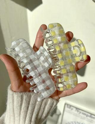 Clip check hair clip transparent large updo