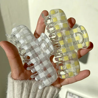 Clip check hair clip transparent large updo