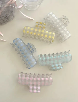 Clip check hair clip transparent large updo