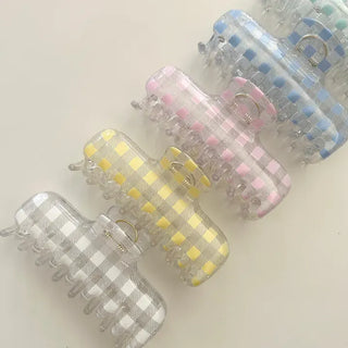 Clip check hair clip transparent large updo